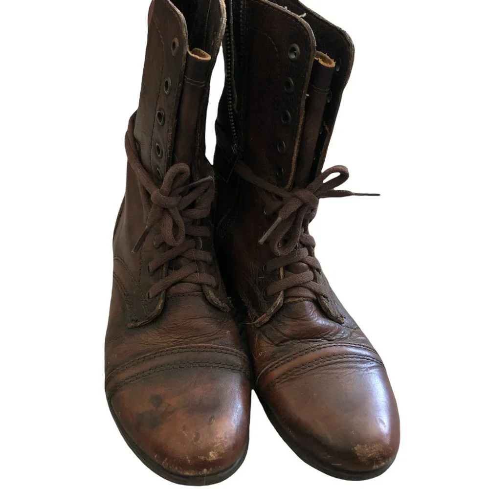 Steve Madden Troopa Combat Boot Brown Size 8.5 - Picture 2 of 6